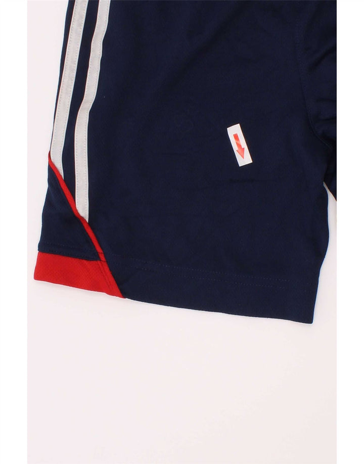 Shorts esportivos masculinos Adidas 5-6 anos azul marinho colorblock poliéster
