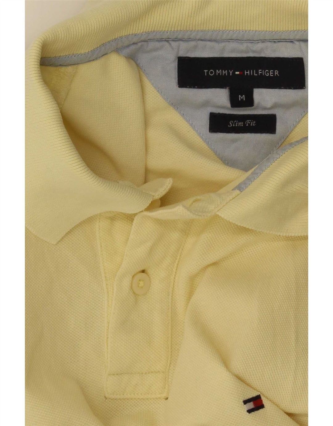 Camisa polo masculina Tommy Hilfiger Slim Fit amarelo médio