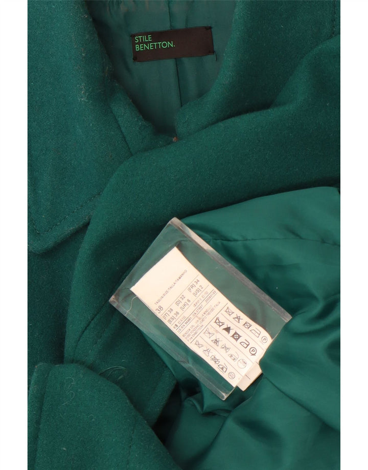 Sobretudo feminino Benetton UK 6 XS lã verde