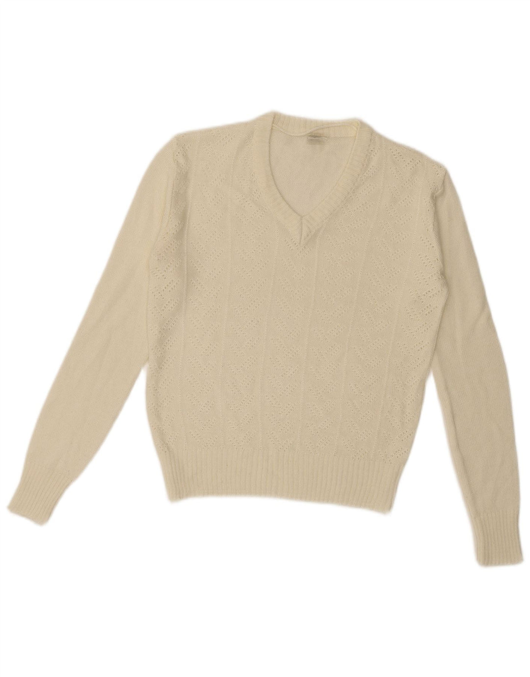 Suéter feminino C&A com decote em V IT 44 acrílico branco médio