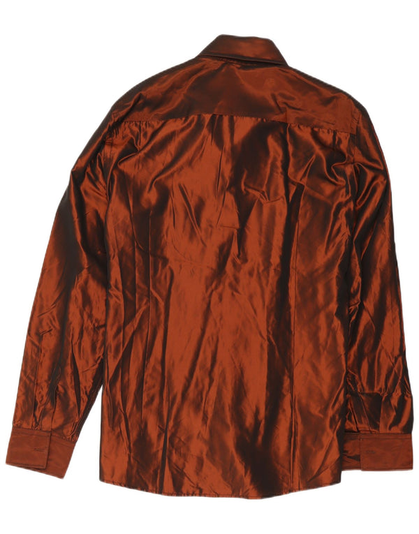 Carlo Pignatelli Camisa masculina tamanho 43 grande acetato marrom