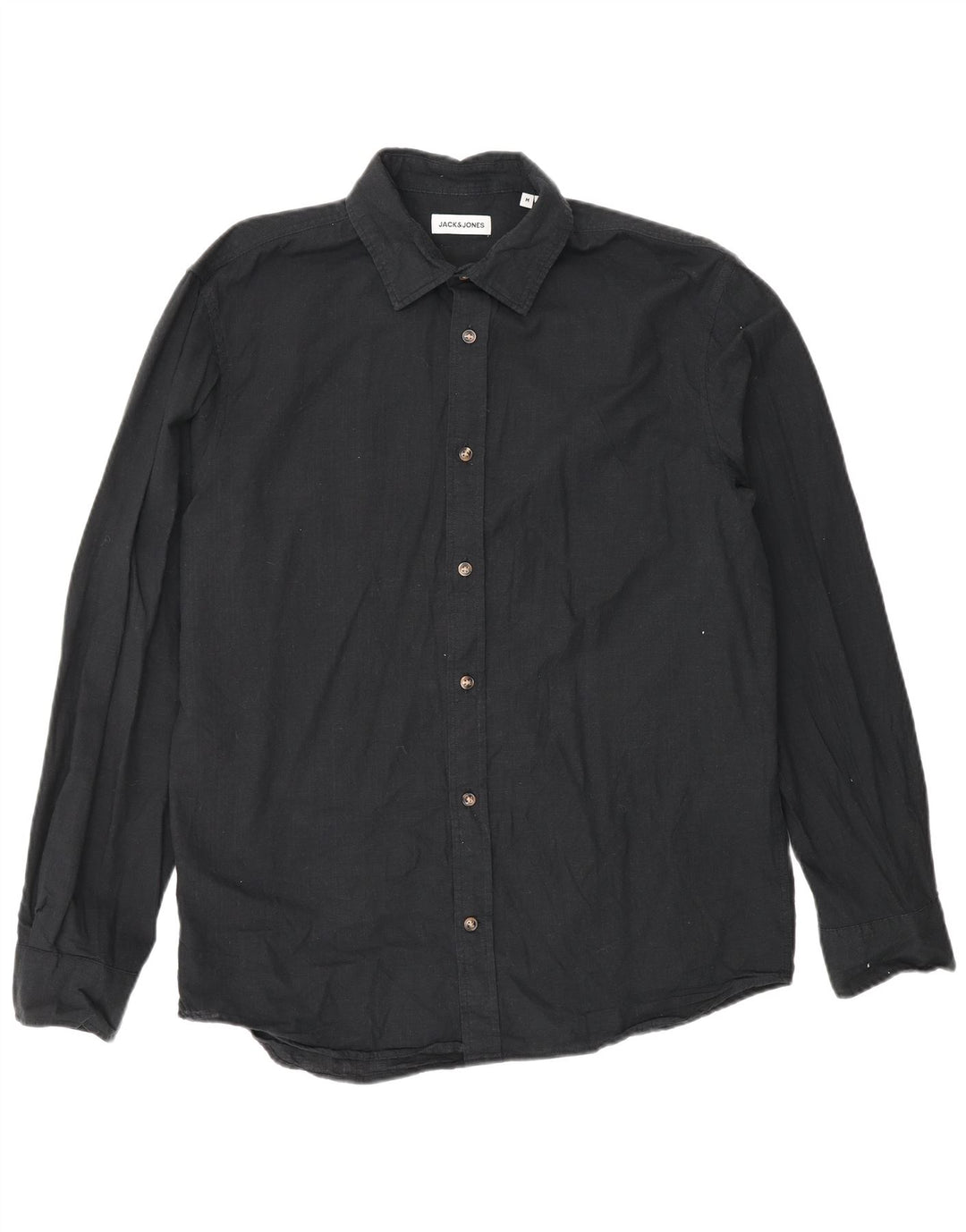 Camisa masculina Jack & Jones de algodão preto médio