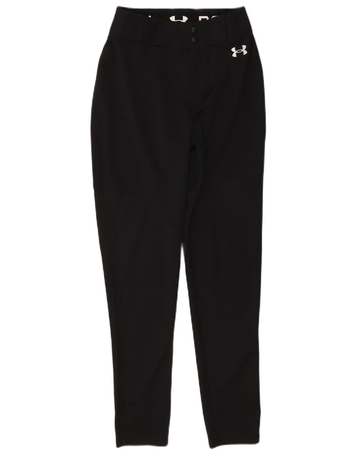 Under Armour Womens Slim Casual Calças Pequenas Poliéster Preto