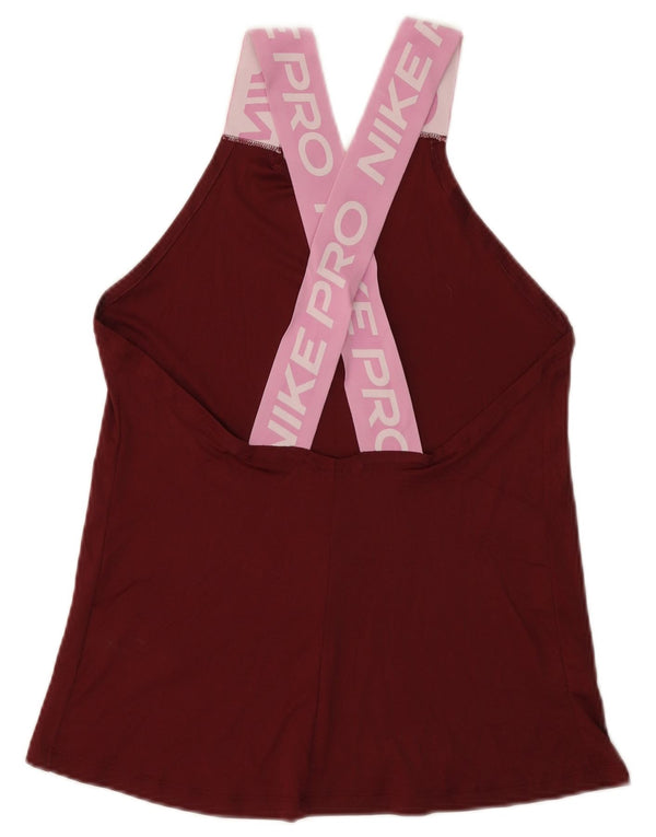 Colete feminino Nike Dri Fit Graphic UK 8 Pequeno Borgonha Colourblock Nylon