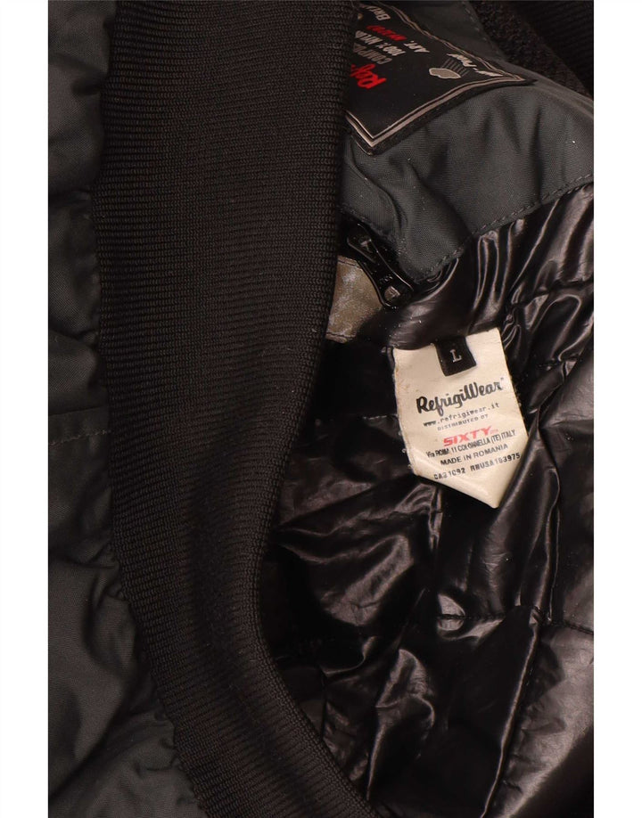 Jaqueta bomber masculina Refrigiwear UK 40 grande poliamida cinza