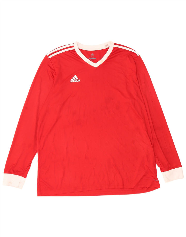 Adidas Mens Climalite Top Manga Longa 2XL Poliéster Vermelho