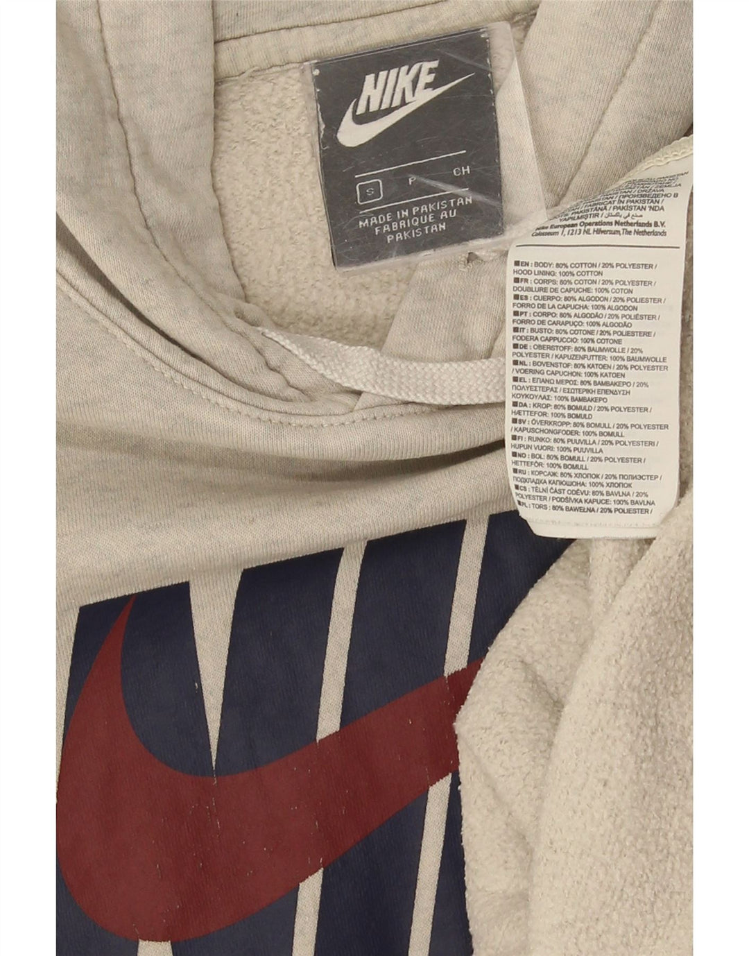 Jumper com capuz gráfico masculino Nike pequeno algodão cinza