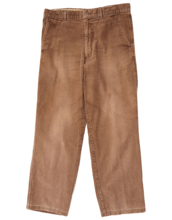Calça masculina reta de veludo Farah W34 L29 algodão marrom