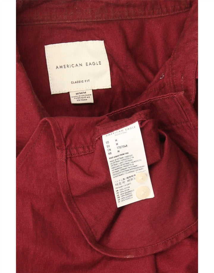 Camisa masculina American Eagle Classic Fit médio algodão Borgonha