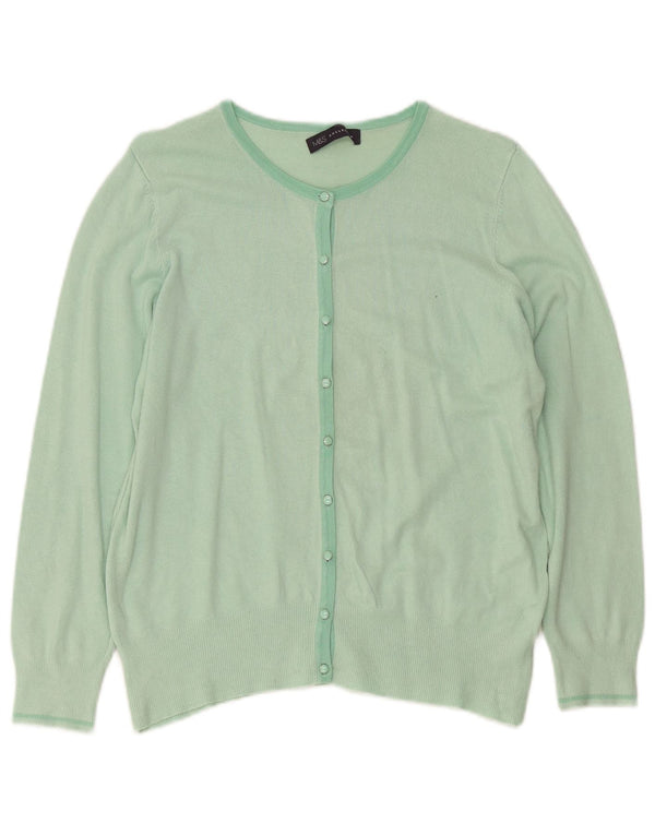Suéter cardigã feminino Marks & Spencer UK 16 grande viscose verde