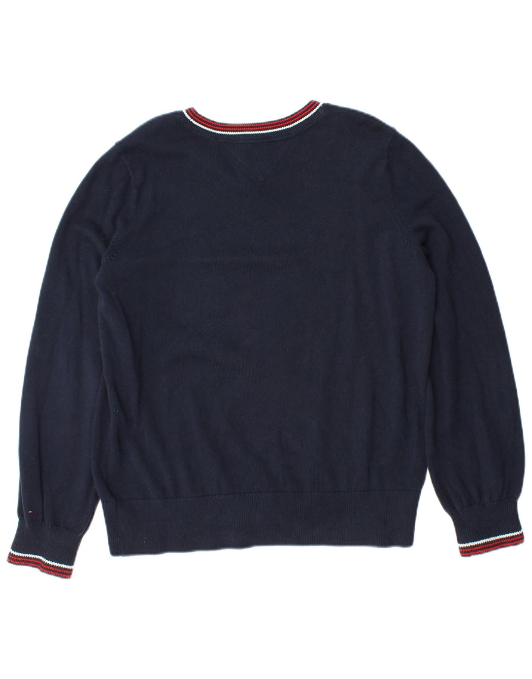 Suéter feminino TOMMY HILFIGER com gola redonda Reino Unido 10 pequeno azul marinho