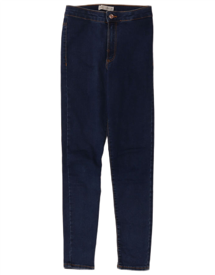 ZARA Jeans skinny de cintura alta para meninas 13-14 anos W24 L26 Azul