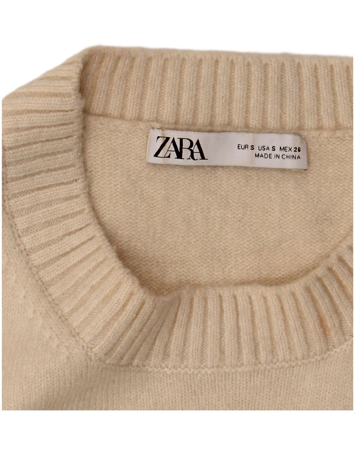 Zara Womens Crop Vest Regata Reino Unido 10 Pequeno Bege