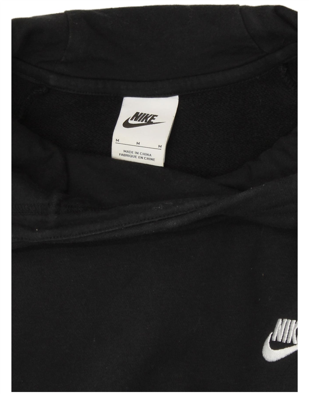 NIKE Womens Hoodie Jumper UK 14 Médio Preto