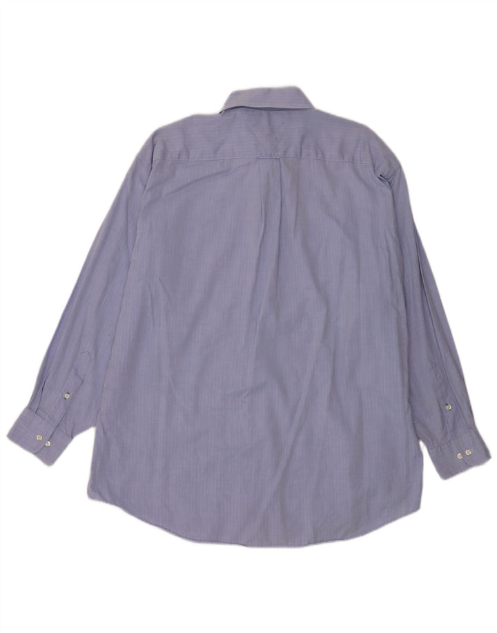 Camisa masculina Tommy Hilfiger tamanho 16 grande algodão espinha de peixe azul