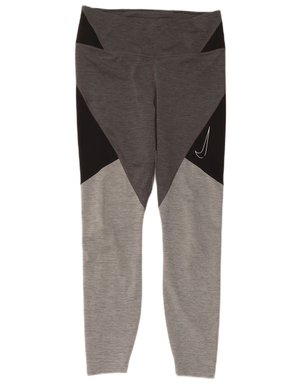 Leggings femininas Nike UK 12 cinza médio colorblock poliéster