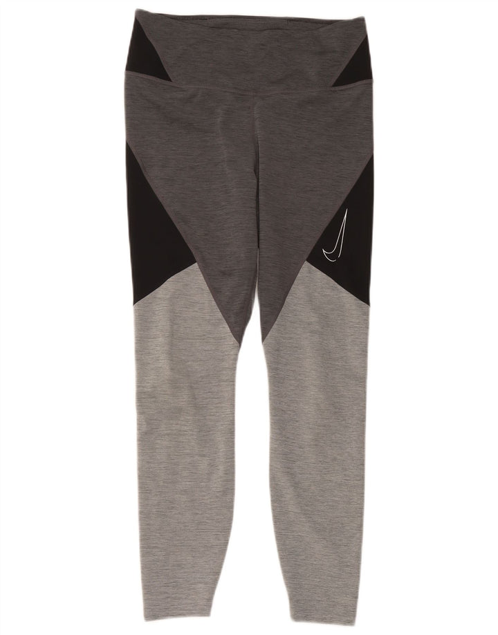 Leggings femininas Nike UK 12 cinza médio colorblock poliéster