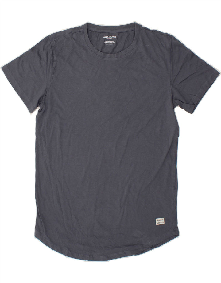 JACK & JONES Mens T-Shirt Top Large Navy Blue Cotton Vintage Jack & Jones and Second-Hand Jack & Jones from Messina Hembry 
