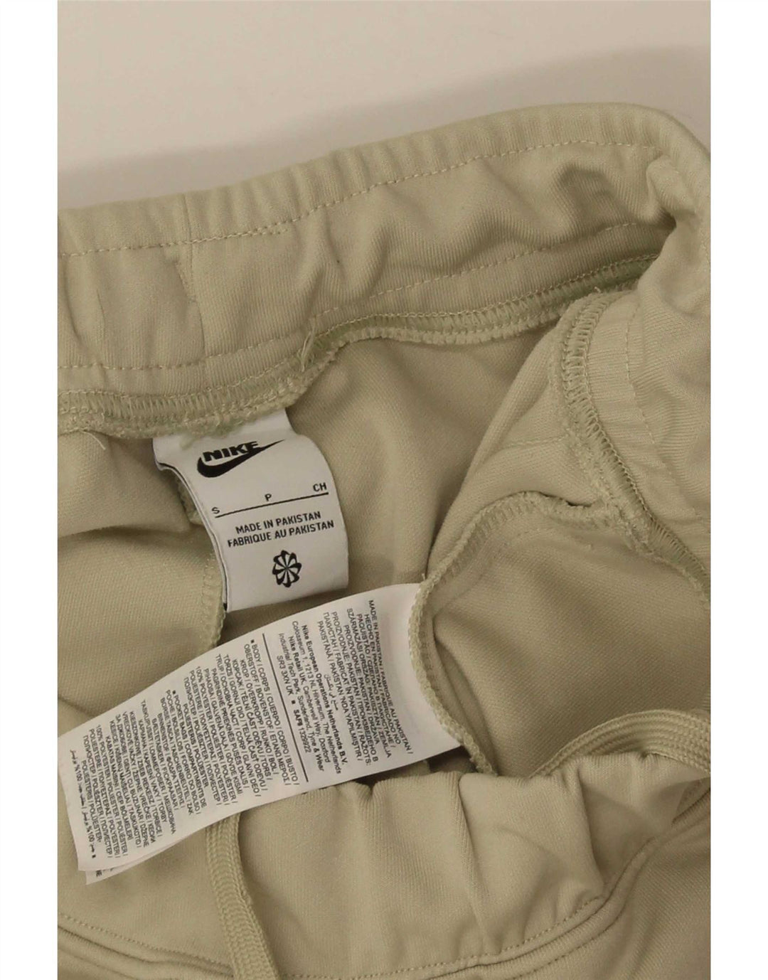 Calça de treino masculina Nike joggers pequeno bege colorblock poliéster