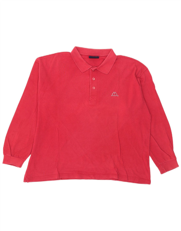 Camisa polo masculina de manga comprida Kappa XL vermelha