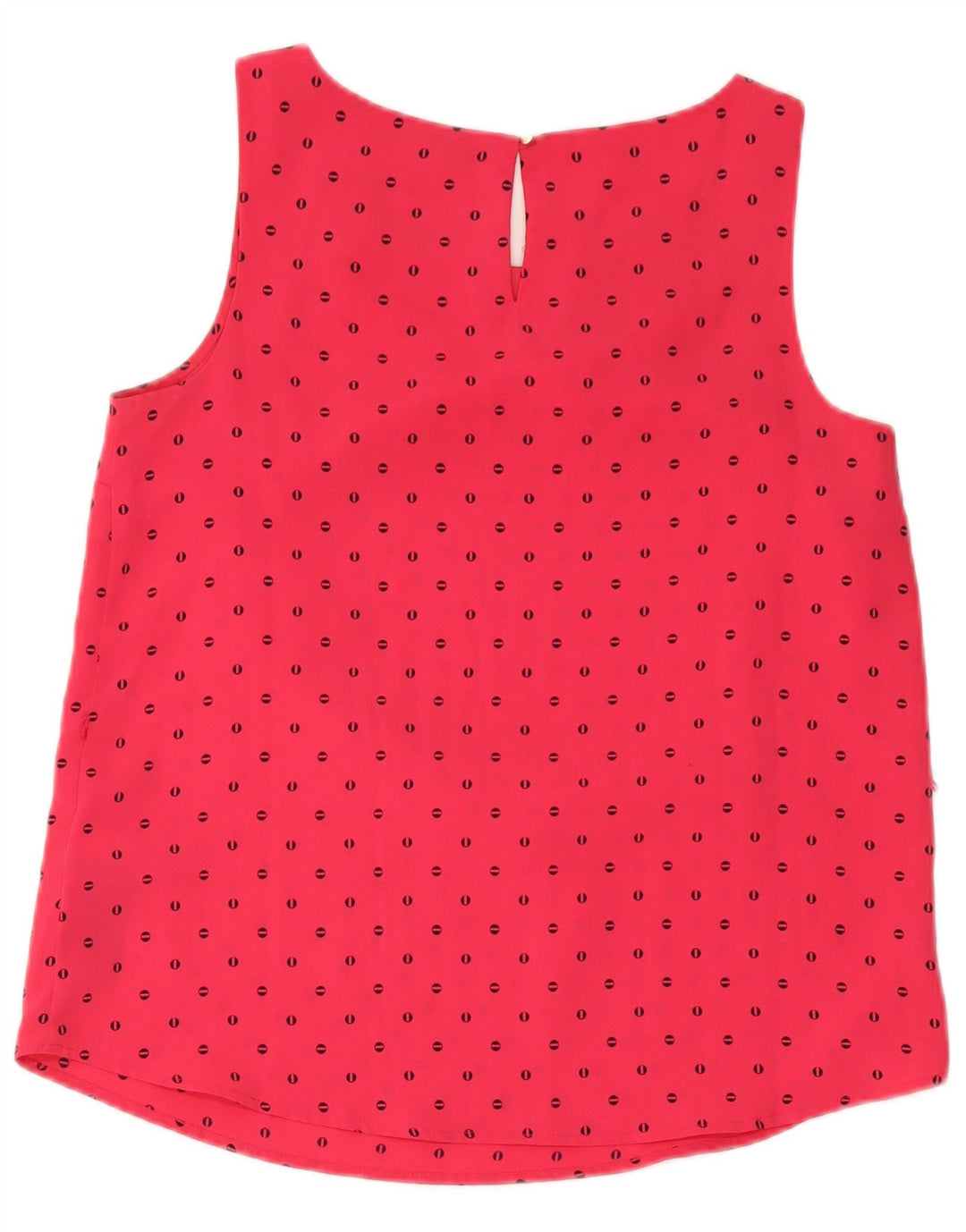 Blusa feminina sem mangas Tommy Hilfiger Reino Unido 14 médio vermelho manchado