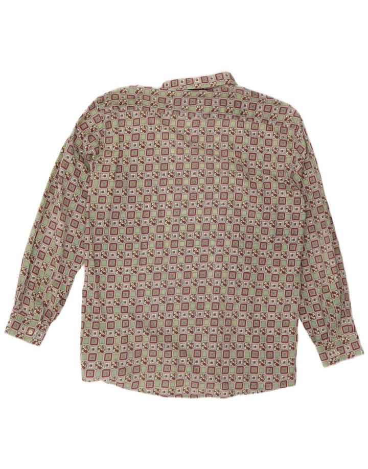 Camisa masculina vintage tamanho 43 grande geométrica multicolorida