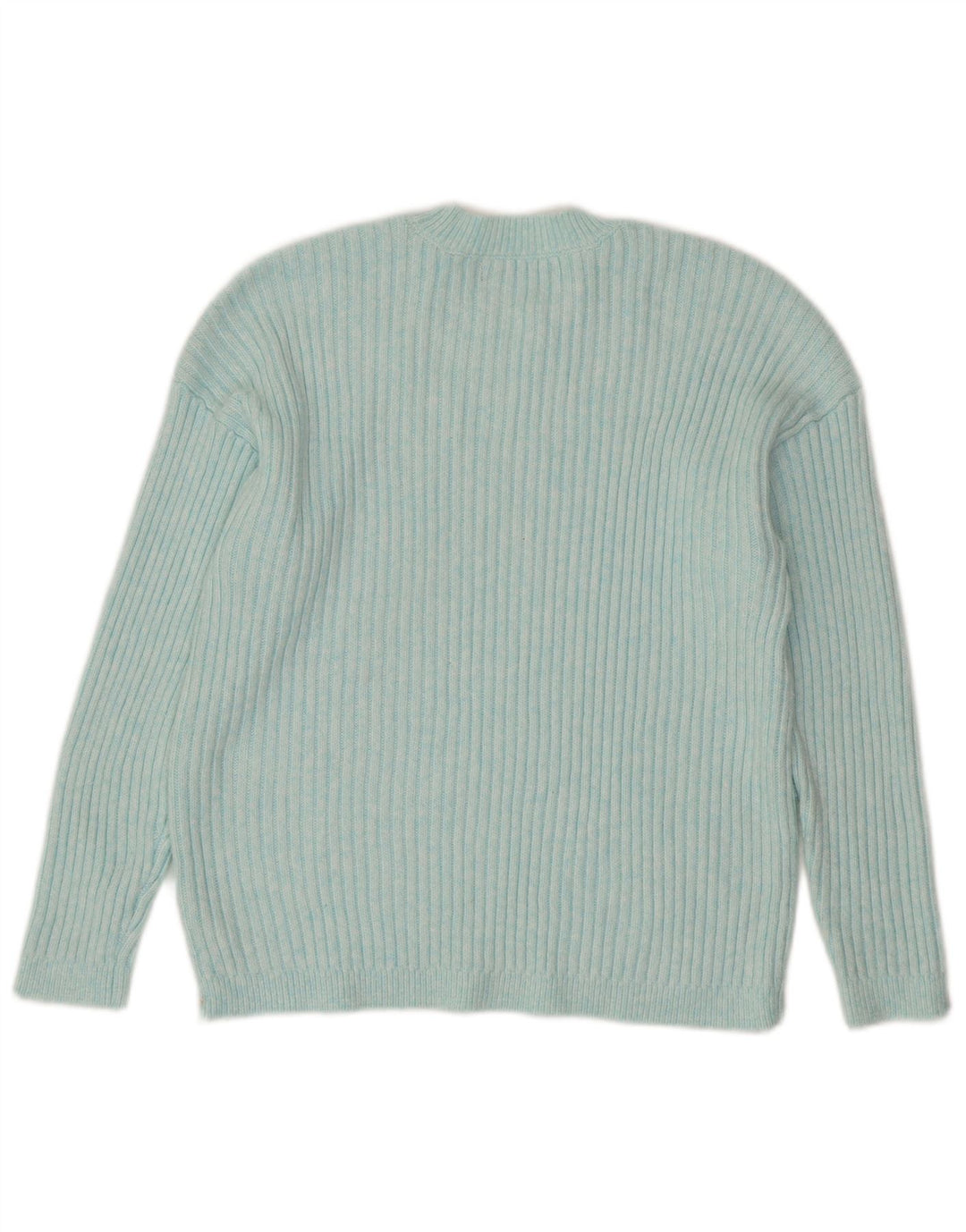 Suéter feminino MARKS & SPENCER com gola redonda, tamanho UK 16, grande, azul, poliéster