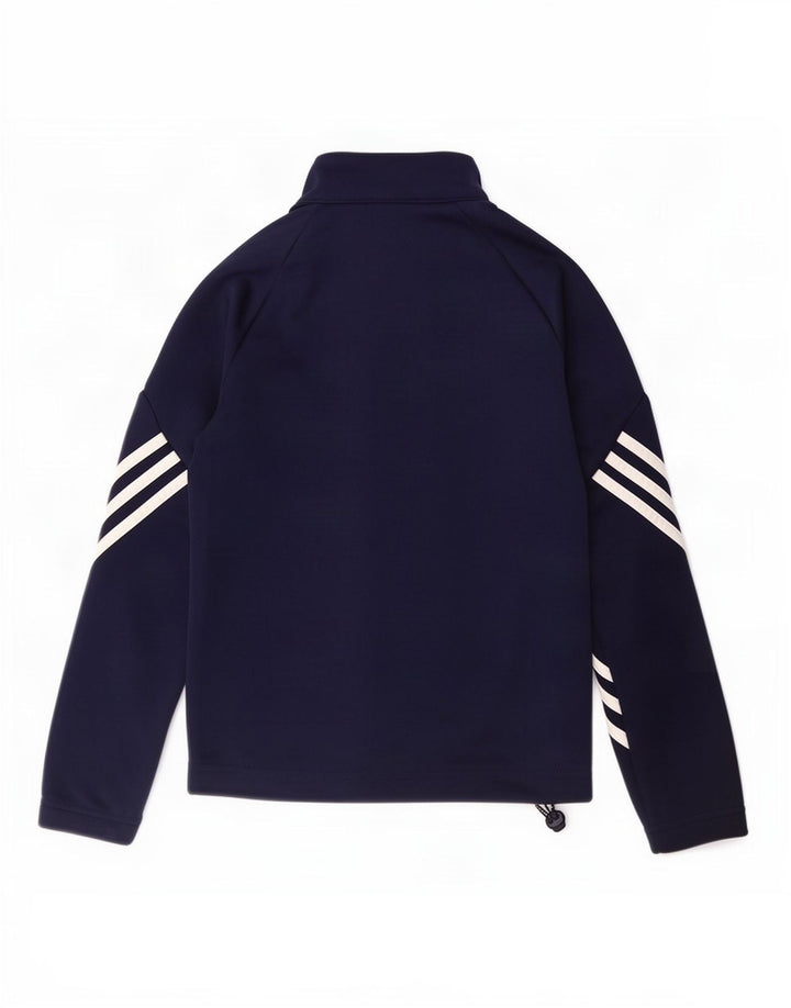 Casaco de treino Adidas Boys Climalite Top 9-10 anos azul marinho poliéster