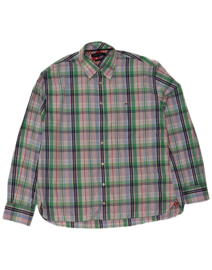 Camisa masculina Tommy Hilfiger 2XL algodão xadrez multicolorido