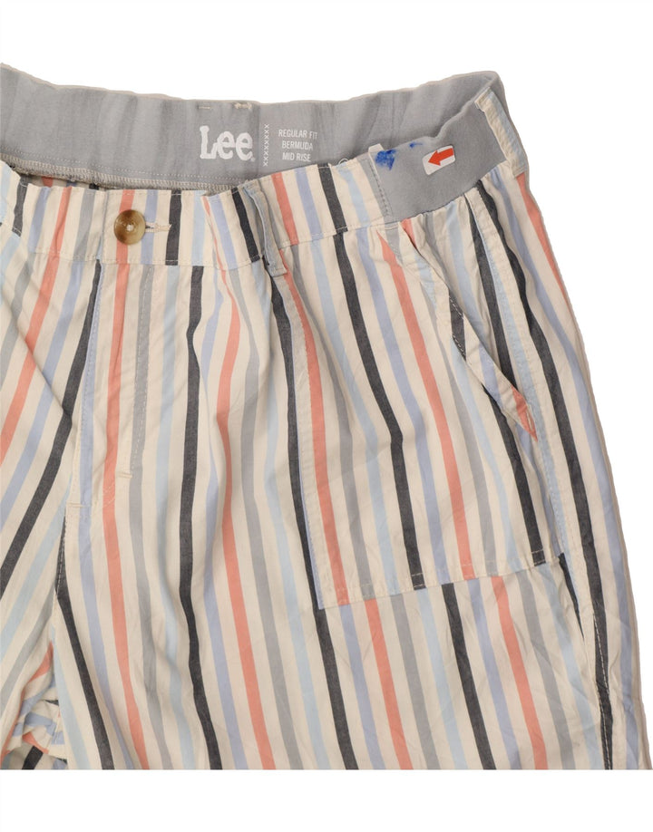 LEE Womens Regular Fit Bermuda Shorts US 18 2XL W36  Multicoloured Striped Vintage Lee and Second-Hand Lee from Messina Hembry 