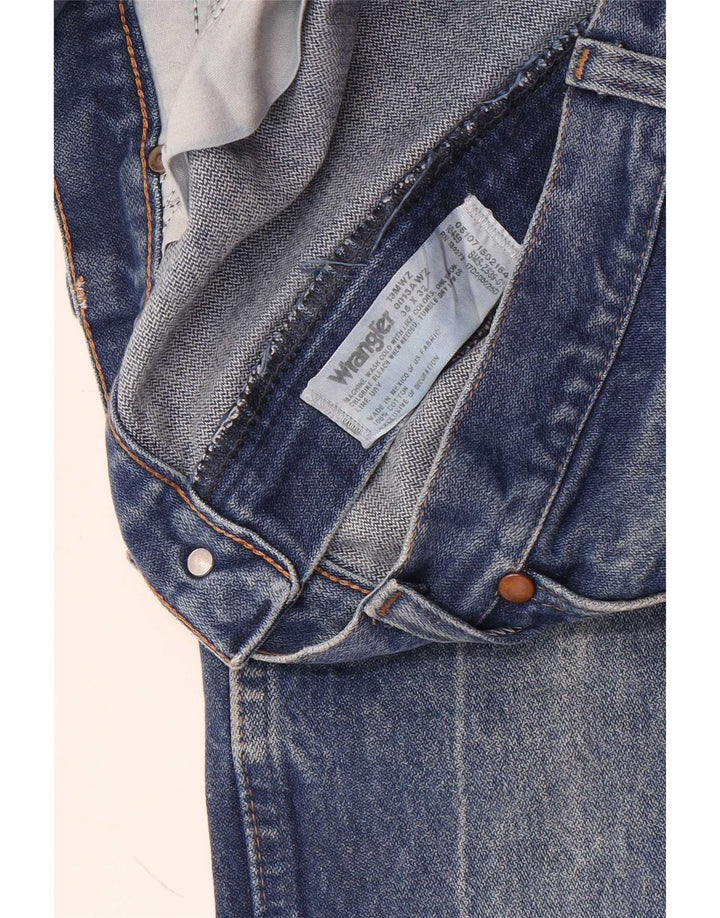 Wrangler Mens Straight Jeans W36 L32 Azul Algodão