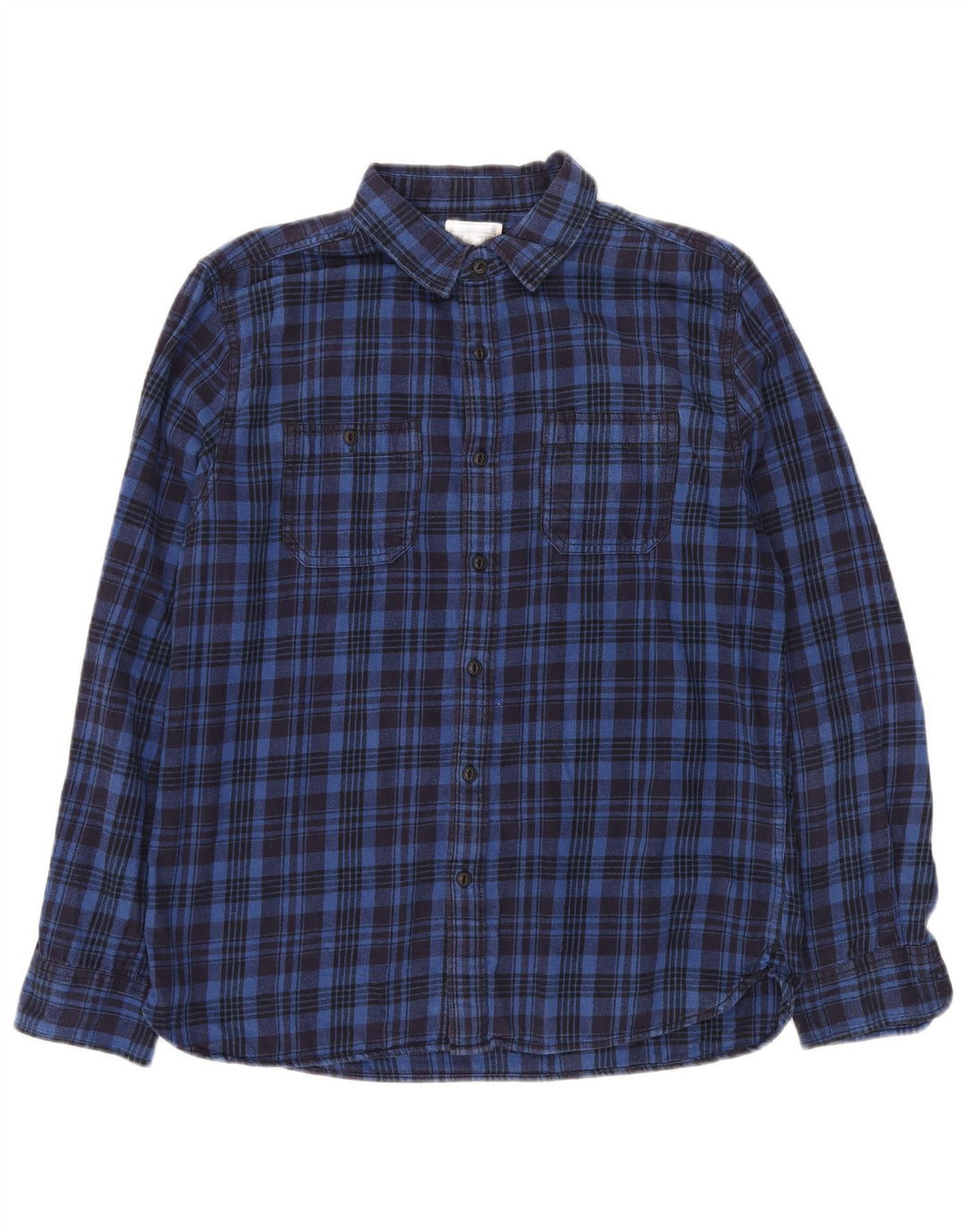 Camisa masculina de flanela CONVERSE algodão xadrez azul médio