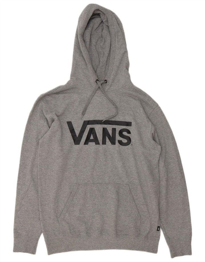 Vans Mens Graphic Hoodie Jumper Médio Cinza Algodão