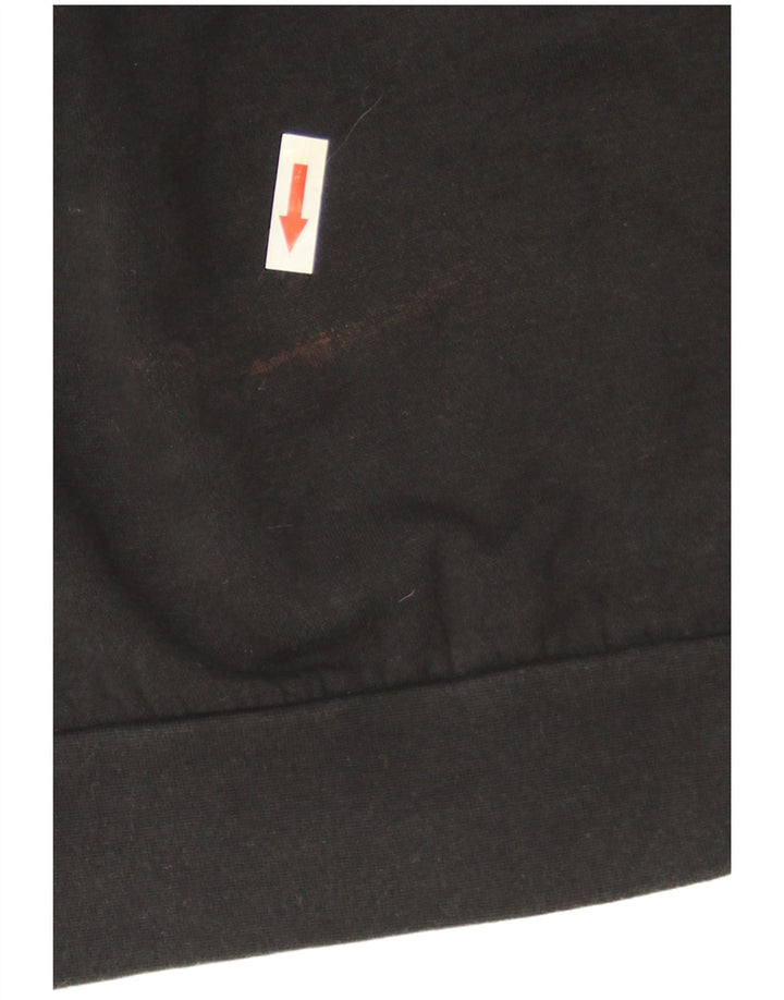 Adidas Womens Sweatshirt Jumper UK 12/14 Médio Algodão Preto
