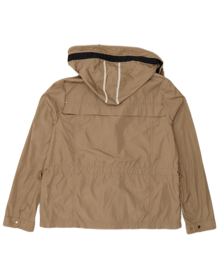 Zara Womens Hooded Utility Jacket UK 18 XL Bege Poliéster