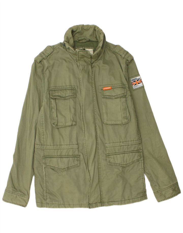 Jaqueta militar masculina SUPERDRY UK 38 algodão verde médio