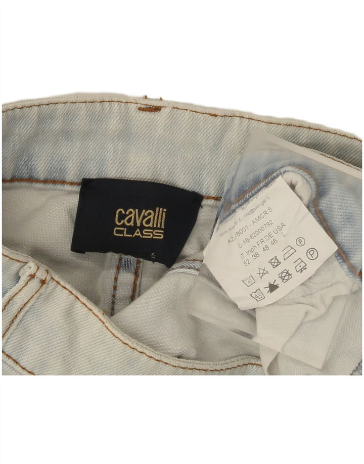 Calça jeans reta masculina Cavalli grande W34 L29 algodão azul