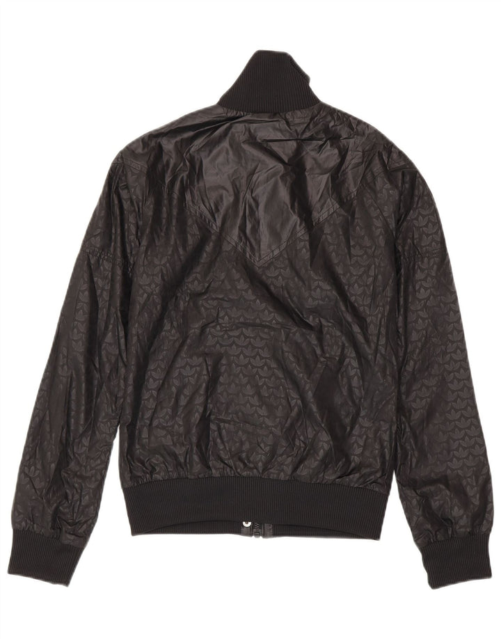 Adidas Womens Graphic Tracksuit Top Jacket EU 34 XS Poliéster Preto