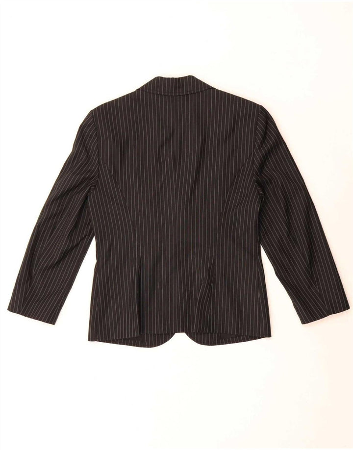 Terno feminino Esprit com 2 botões UK 12 médio W30 L30 preto listrado