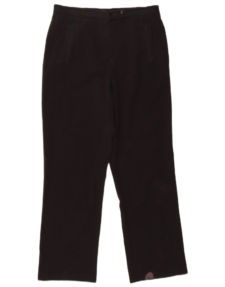 Calça feminina Marks & Spencer de terno reto Reino Unido 12 médio W30 L27 preta