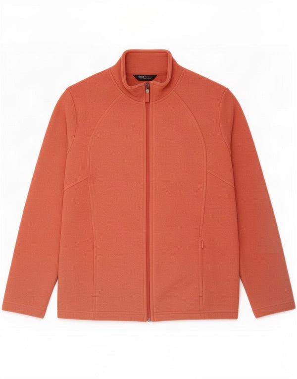 Jaqueta feminina de lã grande Marks & Spencer UK 18 XL poliéster rosa