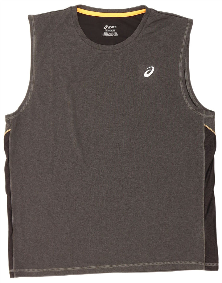 Asics Mens Vest Top XL Cinza Colourblock Poliéster
