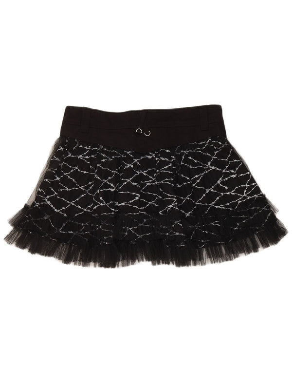 HELL BUNNY Mini saia tutu feminina XL W36 algodão preto