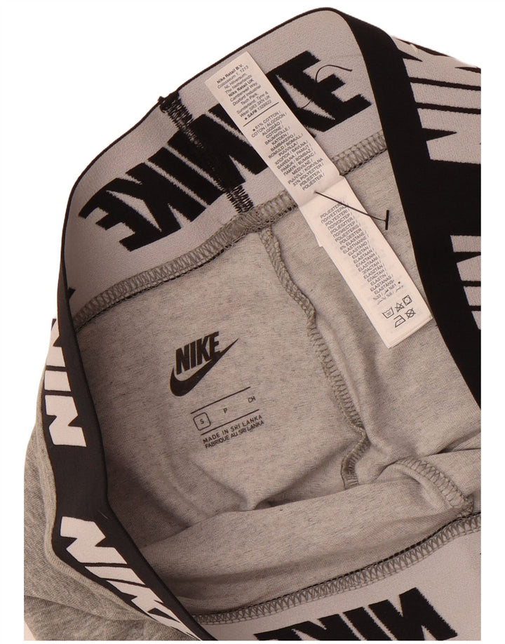 Leggings Nike Femininas Graphic UK 10 Pequenas Cinza Algodão