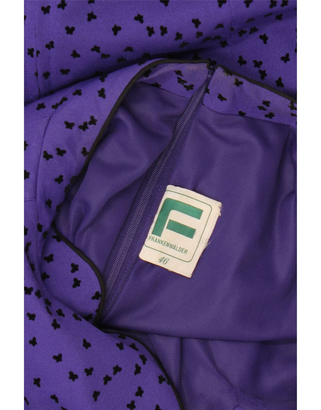 Vestido feminino FRANKENWALDER manga comprida evasê EU 46 XL roxo manchado