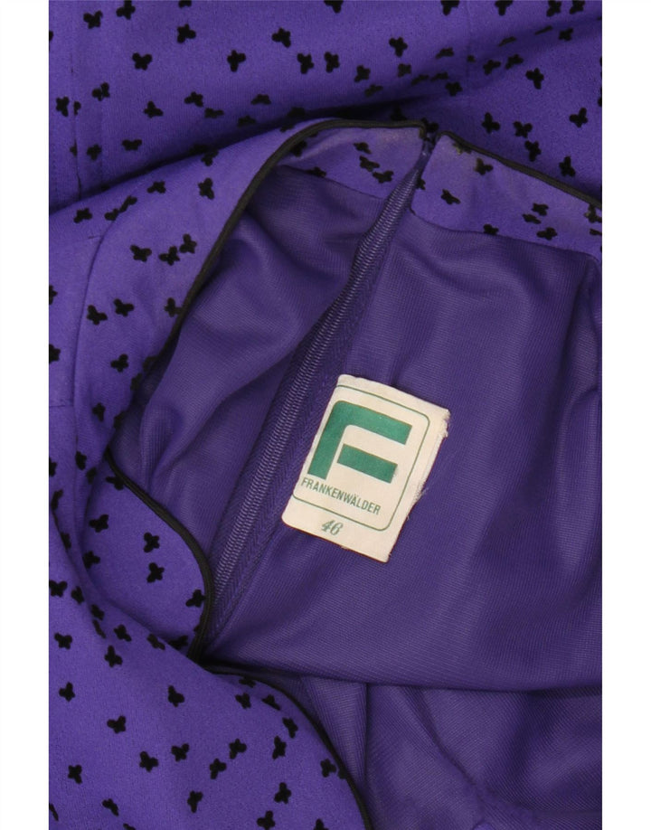 Vestido feminino FRANKENWALDER manga comprida evasê EU 46 XL roxo manchado
