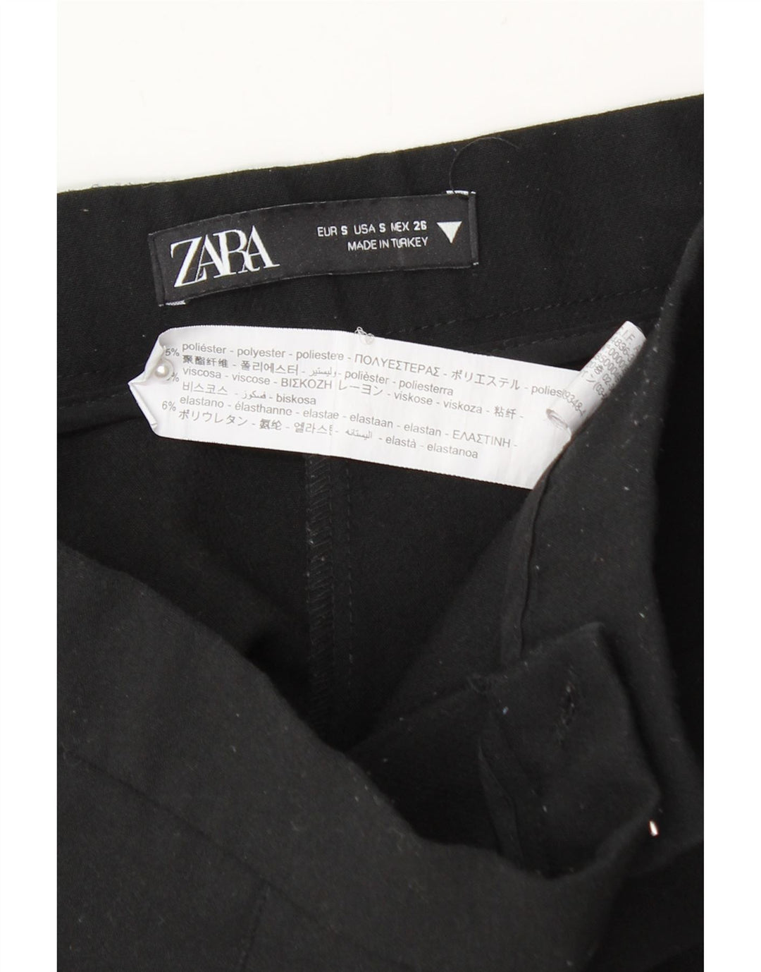 Zara Womens Skort UK 8 Pequeno Poliéster Preto