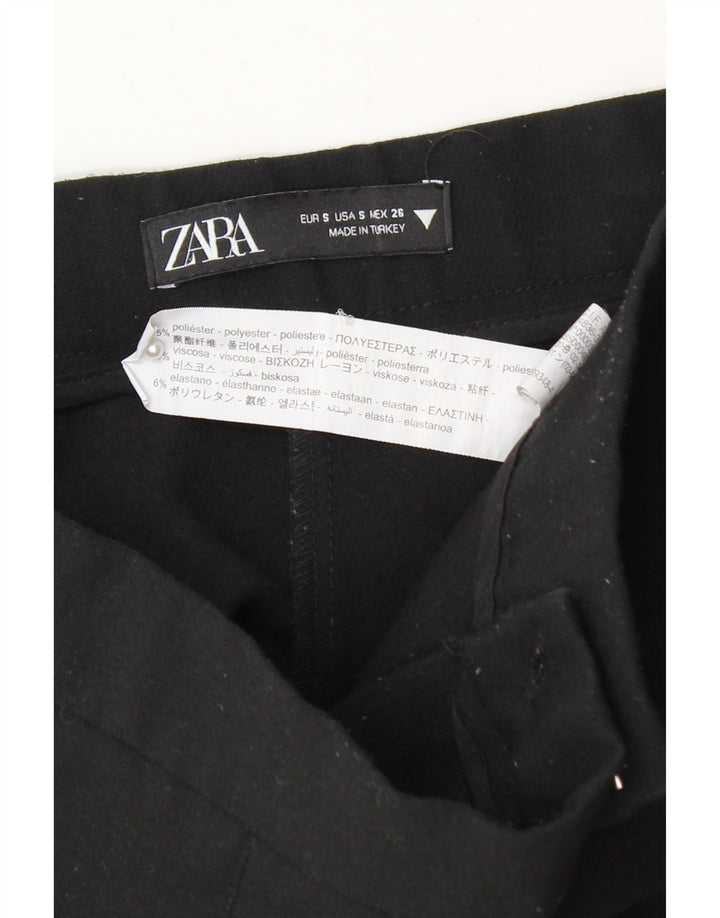 Zara Womens Skort UK 8 Pequeno Poliéster Preto