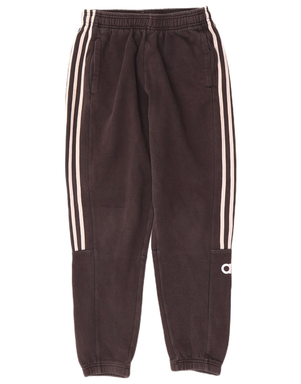 Adidas Girls Graphic Tracksuit Trousers Joggers 13-14 Years Black Cotton