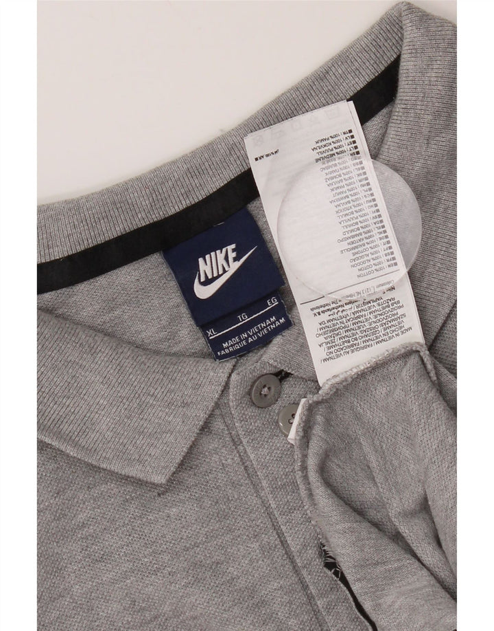 Camisa polo masculina Nike XL cinza manchada de algodão